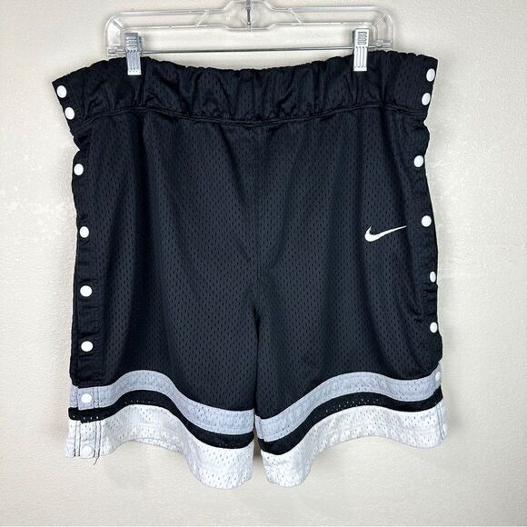 Nike Vintage Basketball Black Snap Tear Away Basketball 90s Y2K shorts Large - Picture 6 of 7